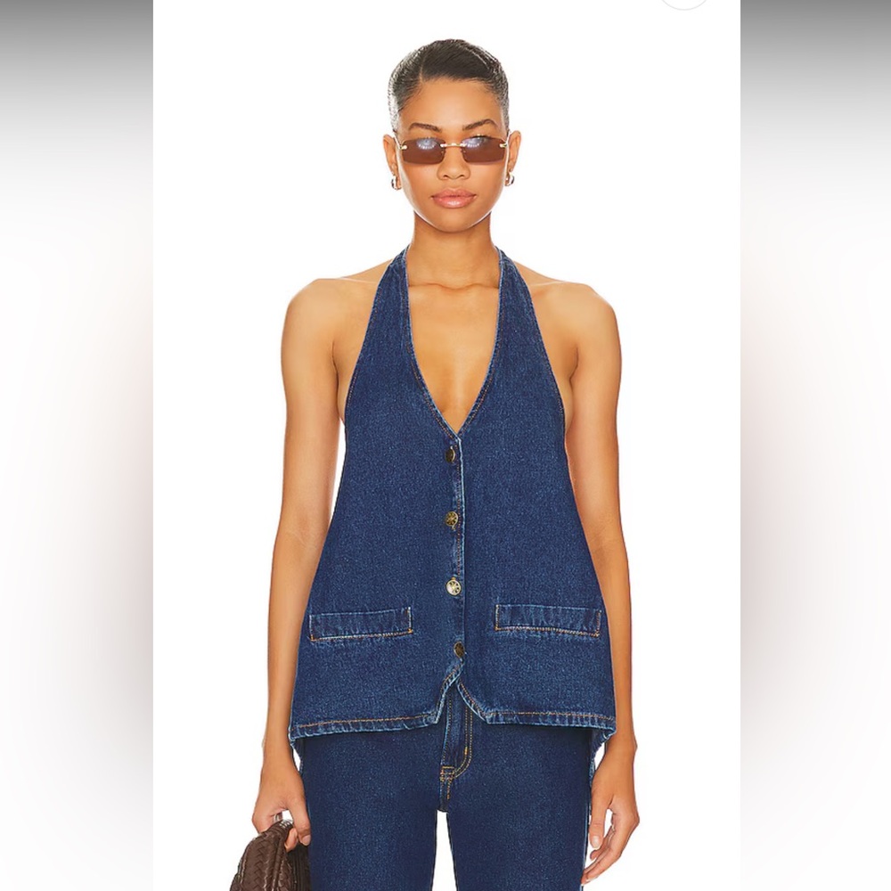 Lioness Hills Halter Top in Dark Denim
